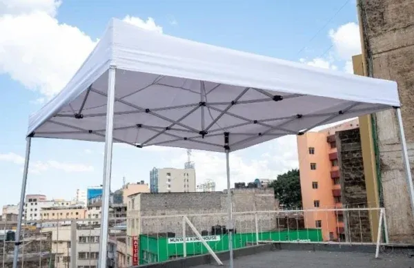 3x3m Gazebo Tent Steel Silver Aluminium Branded PVC Flag Material Nairobi Call WhatsApp 0119383838 Credible Point