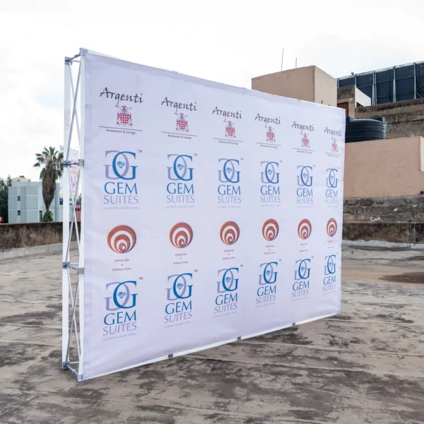 Collapsible Backdrop Stands 2.26m to 4.58m PVC Fabric Printing Nairobi | Call / WhatsApp 0119383838 | Credible Point