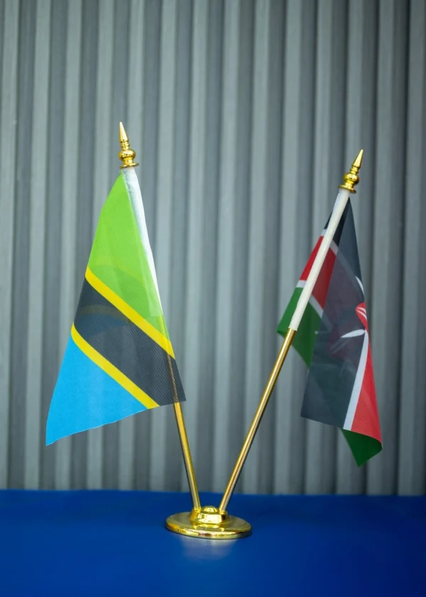 Double Table Flag Stand A3 Size Heavy Gold Weighted Base Nairobi | Call / WhatsApp 0119383838 | Credible Point