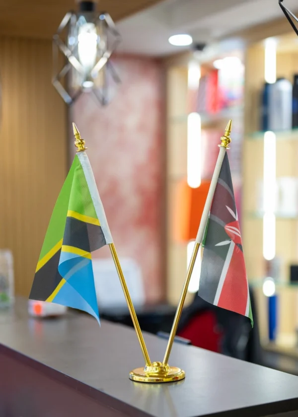 Double Table Flag Stand A3 Size Heavy Gold Weighted Base Nairobi | Call / WhatsApp 0119383838 | Credible Point