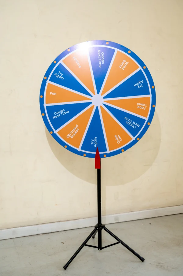 Spin Wheel 0.5M High 90CM Diameter Stand Only Branded Nairobi Call WhatsApp 0119383838 Credible Point