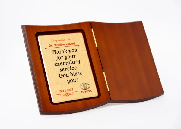 Booklet Wooden Awards Narrative Recognition Large Print Area Nairobi | Call / WhatsApp 0119383838 | Credible Point