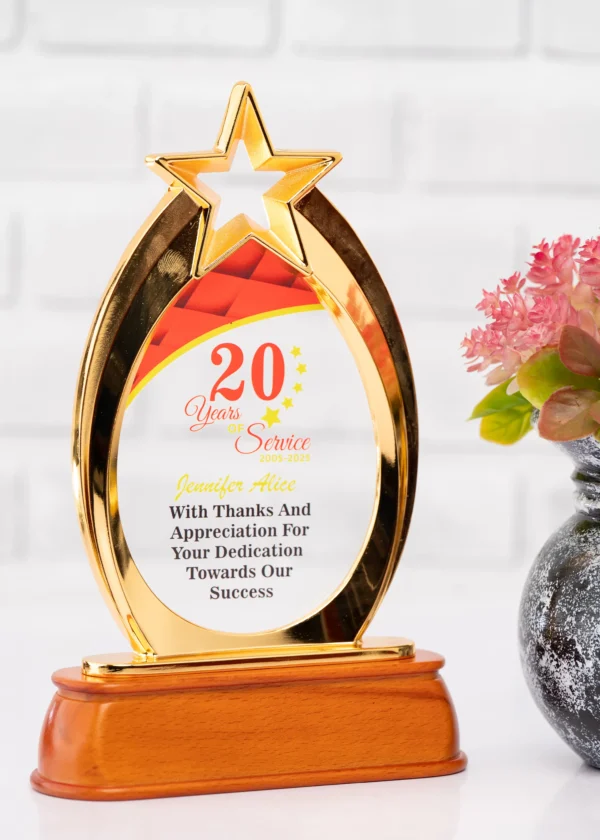 New Oval Executive Awards Gold Star Wood Base Nairobi | Call / WhatsApp 0119383838 | Credible Point