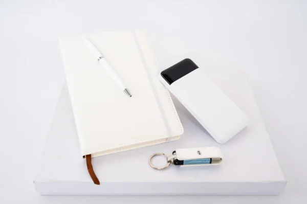 White Gift Set A5 Notebook Pen Powerbank Keyholder Nairobi | Call / WhatsApp 0119383838 | Credible Point