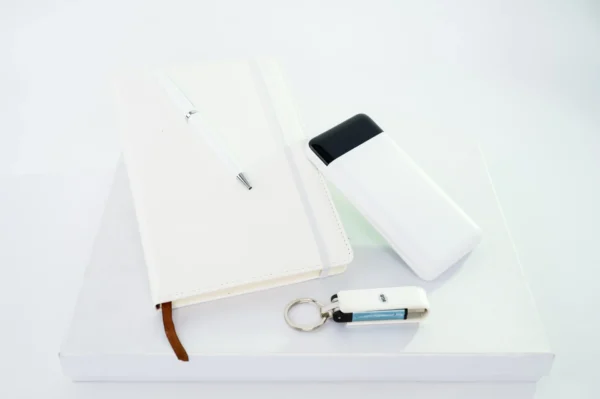White Gift Set A5 Notebook Pen Powerbank Keyholder Nairobi | Call / WhatsApp 0119383838 | Credible Point