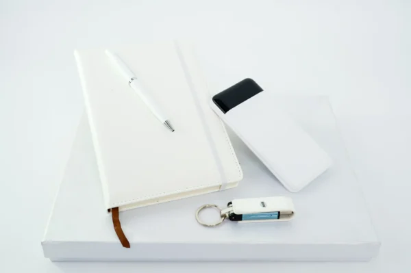 White Gift Set A5 Notebook Pen Powerbank Keyholder Nairobi | Call / WhatsApp 0119383838 | Credible Point