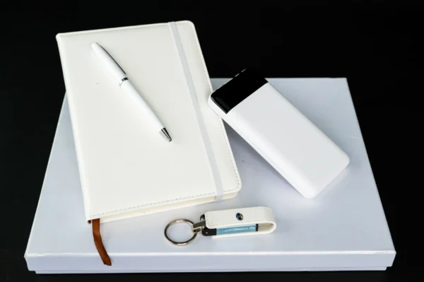 White Gift Set A5 Notebook Pen Powerbank Keyholder Nairobi | Call / WhatsApp 0119383838 | Credible Point