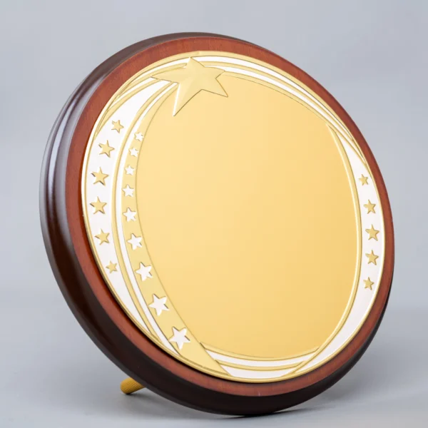 Circular Wooden Memento Trophy Gold Silver Star Pattern Nairobi | Call / WhatsApp 0119383838 | Credible Point