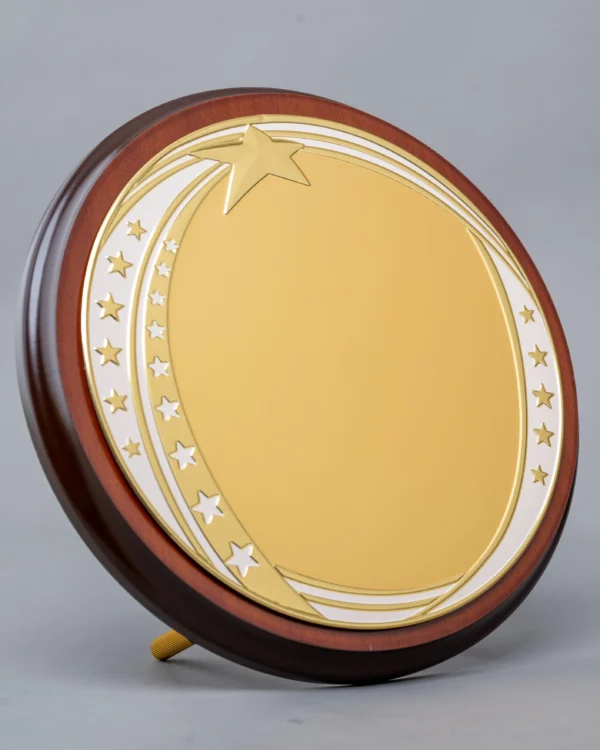 Circular Wooden Memento Trophy Gold Silver Star Pattern Nairobi | Call / WhatsApp 0119383838 | Credible Point