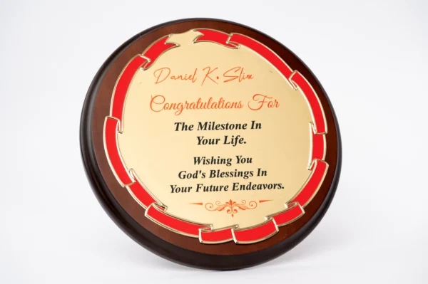 Patterned Circular Wooden Awards Gold Red Border Nairobi | Call / WhatsApp 0119383838 | Credible Point