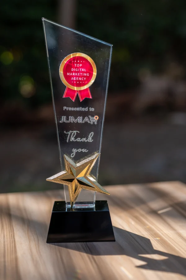Star Awards Glass Crystal Gold Star Accent Black Base Nairobi Call WhatsApp 0119383838 Credible Point