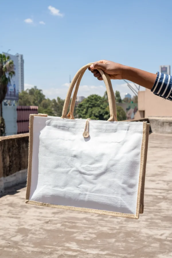 A3 Jute Bags with Side Button – Eco-Friendly Tote with Secure Pocket Nairobi KSh 600 Credible Point