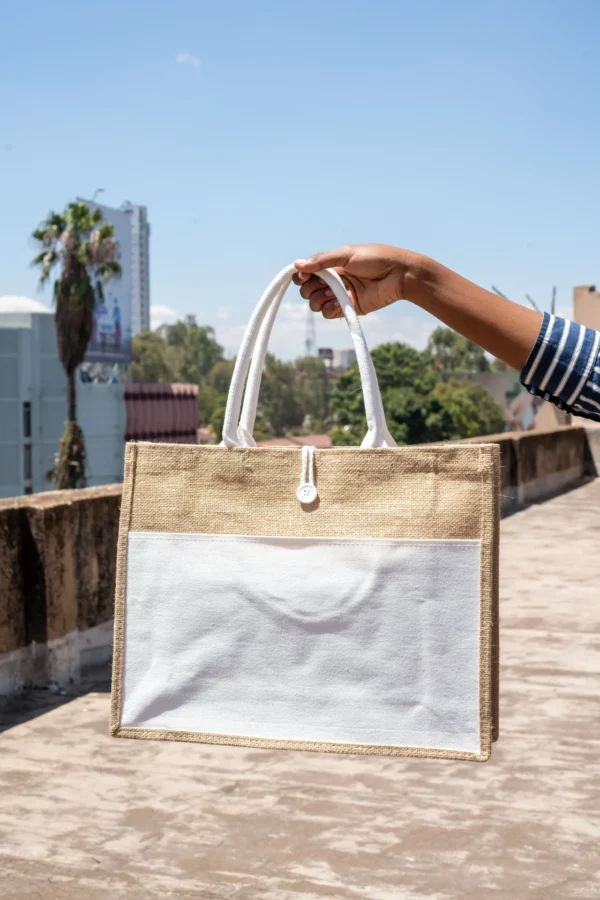A3 Jute Bags with Side Pocket – Eco-Friendly Tote with Extra Storage Nairobi KSh 600 Credible Point