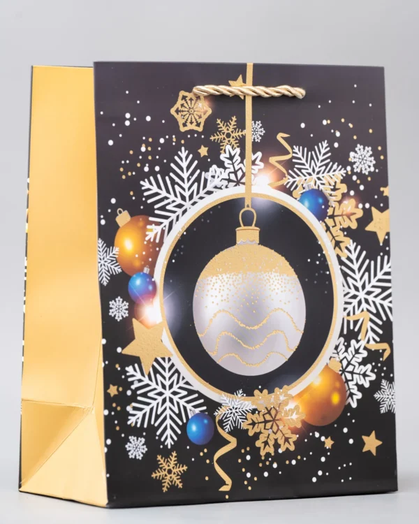 Festive Christmas Gift Bag Black Gold Ornament Design Nairobi | Call / WhatsApp 0119383838 | Credible Point