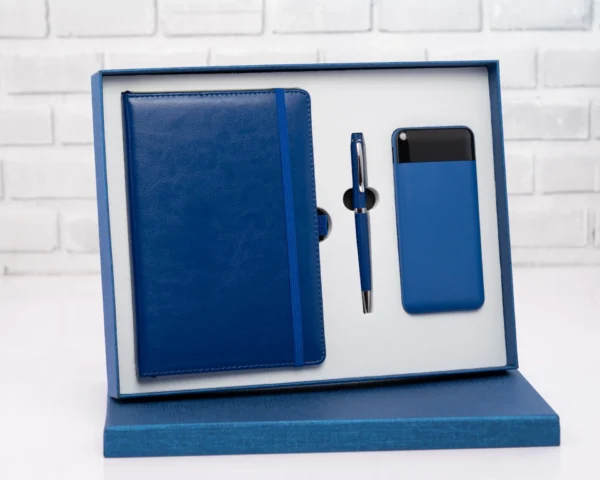 3-in-1 Power Gift Set Notebook Pen 10000mAh Powerbank Blue White Black Nairobi | Call / WhatsApp 0119383838 | Credible Point