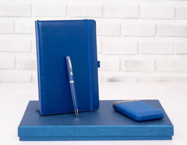Blue 3-in-1 Power Gift Set Notebook Pen 10000mAh Powerbank Blue White Black Nairobi | Call / WhatsApp 0119383838 | Credible Point