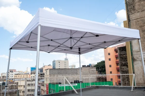 3x3m Gazebo Tent Steel Silver Aluminium Branded PVC Flag Material Nairobi Call WhatsApp 0119383838 Credible Point