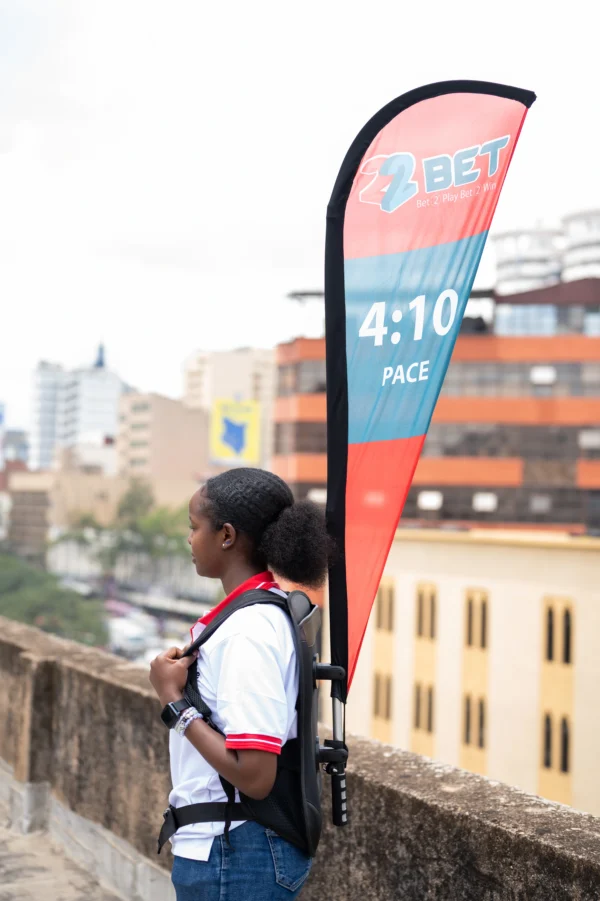 Backpack Teardrops Mobile Flag Display System Branding 1500 Nairobi Call WhatsApp 0119383838 Credible Point