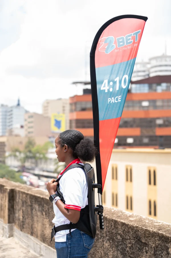 Backpack Teardrops Mobile Flag Display System Branding 1500 Nairobi Call WhatsApp 0119383838 Credible Point