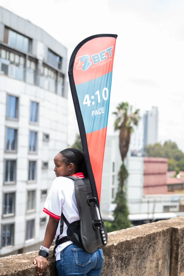 Backpack Teardrops Mobile Flag Display System Branding 1500 Nairobi Call WhatsApp 0119383838 Credible Point