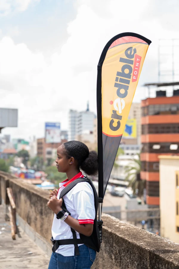 Backpack Teardrops Mobile Flag Display System Branding 1500 Nairobi Call WhatsApp 0119383838 Credible Point
