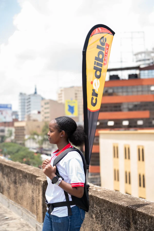 Backpack Teardrops Mobile Flag Display System Branding 1500 Nairobi Call WhatsApp 0119383838 Credible Point