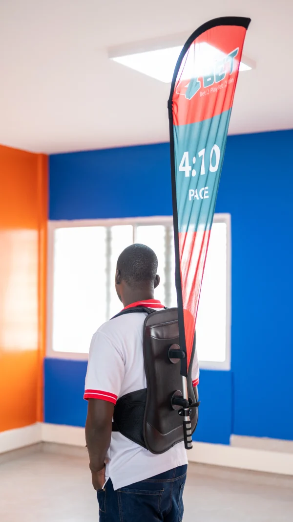 Backpack Teardrops Mobile Flag Display System Branding 1500 Nairobi Call WhatsApp 0119383838 Credible Point