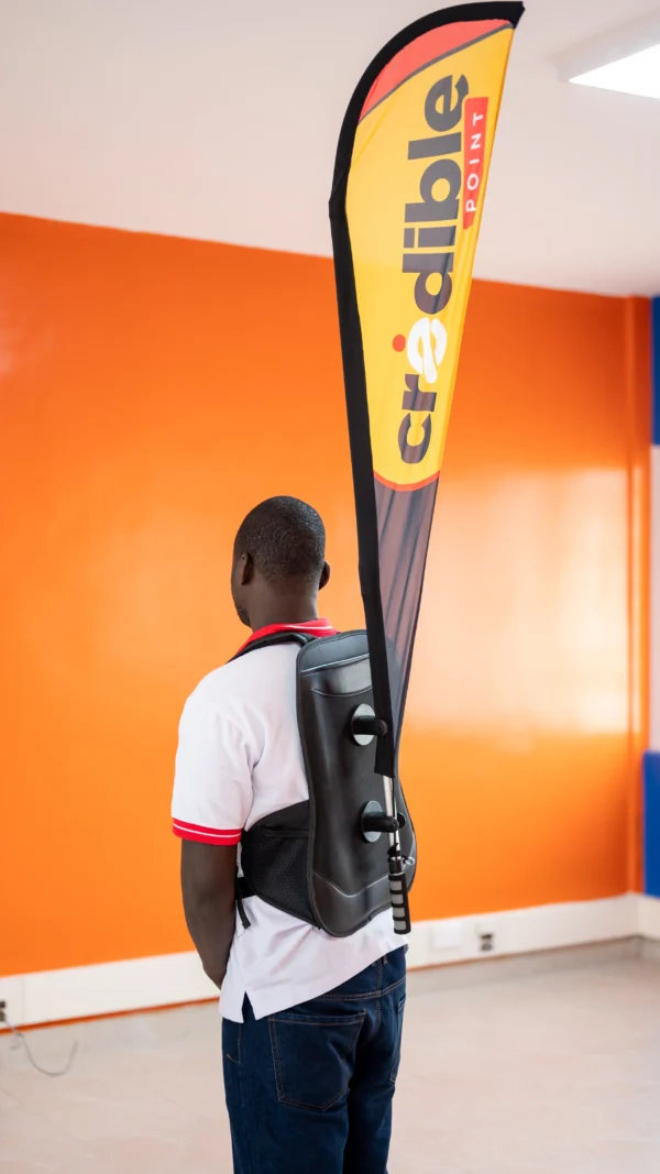 Backpack Teardrops Mobile Flag Display System Branding 1500 Nairobi Call WhatsApp 0119383838 Credible Point
