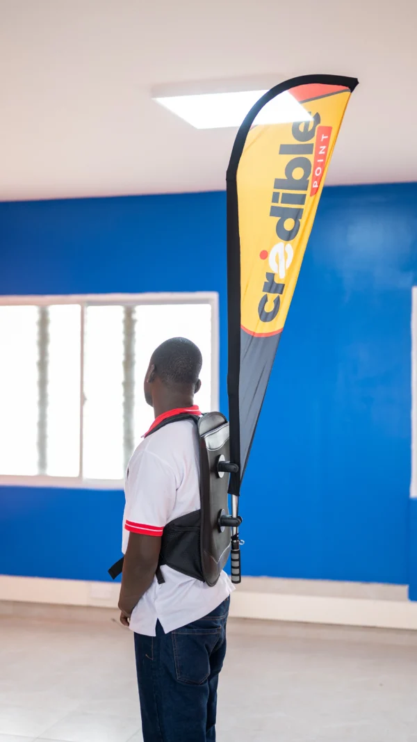 Backpack Teardrops Mobile Flag Display System Branding 1500 Nairobi Call WhatsApp 0119383838 Credible Point