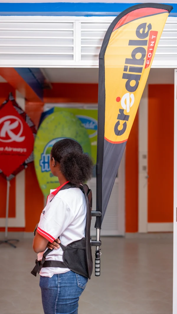 Backpack Teardrops Mobile Flag Display System Branding 1500 Nairobi Call WhatsApp 0119383838 Credible Point