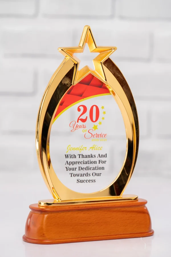 Golden Star Award Trophy Oval Metal Frame Glass Branding Nairobi Call WhatsApp 0119383838 Credible Point