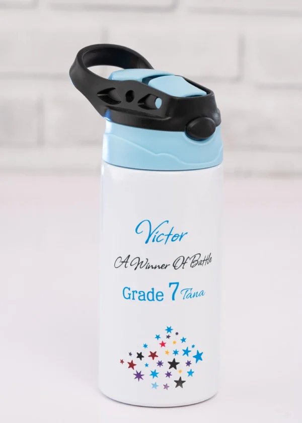 Kids Flask 350ml Double Wall Straw Lid Blue Pink Green Orange Yellow Black Nairobi | Call / WhatsApp 0119383838 | Credible Point