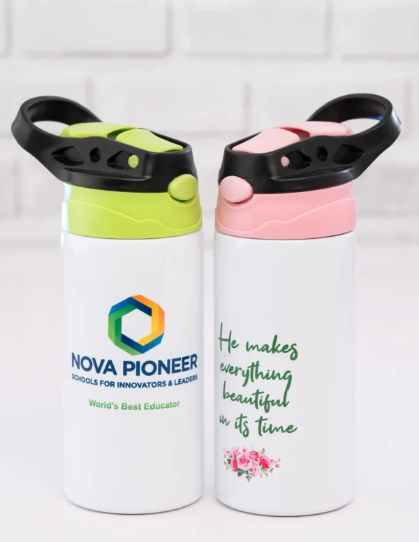 Kids Flask 350ml Double Wall Straw Lid Blue Pink Green Orange Yellow Black Nairobi | Call / WhatsApp 0119383838 | Credible Point