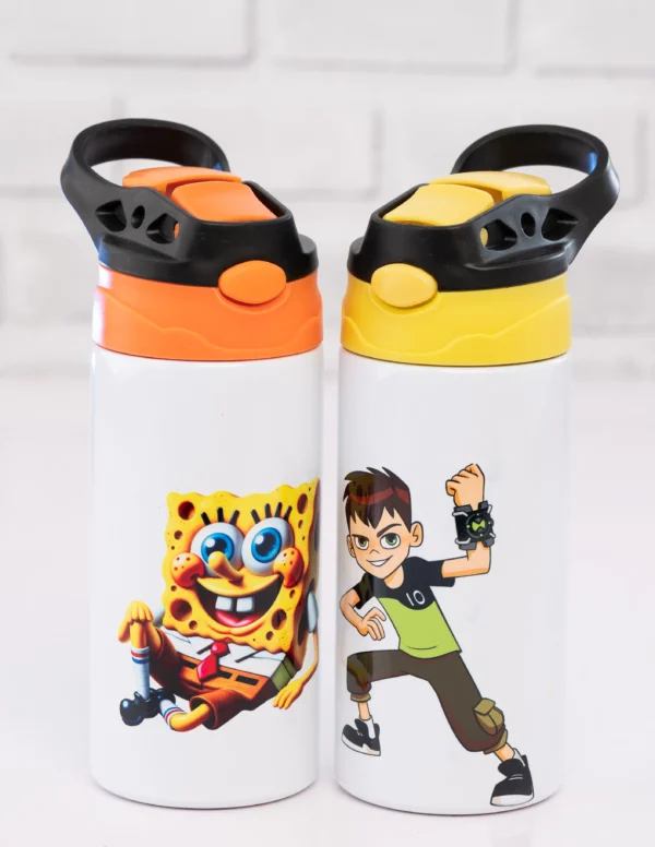 Kids Flask 350ml Double Wall Straw Lid Blue Pink Green Orange Yellow Black Nairobi | Call / WhatsApp 0119383838 | Credible Point