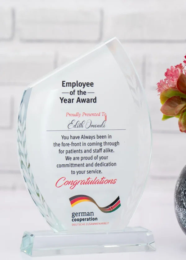 Slashed Awards with Clear Base 13x18cm Angled Cut Glass Nairobi Call WhatsApp 0119383838 Credible Point
