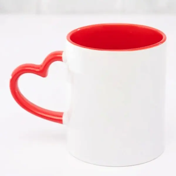 Two Tone Love Handle Mug – White Ceramic Mug with Coloured Rim & Heart Handle Nairobi KSh 230 (Plain) KSh 330 (Branded) Credible Point
