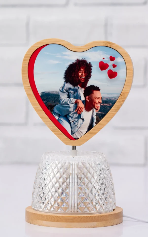 Custom Heart-Shaped USB LED Wooden Photo Frame – Printed Nairobi KSh 1,400 Credible Point
