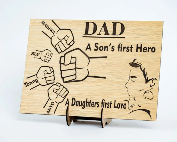 Custom Rectangular Wooden Plaque for Dad