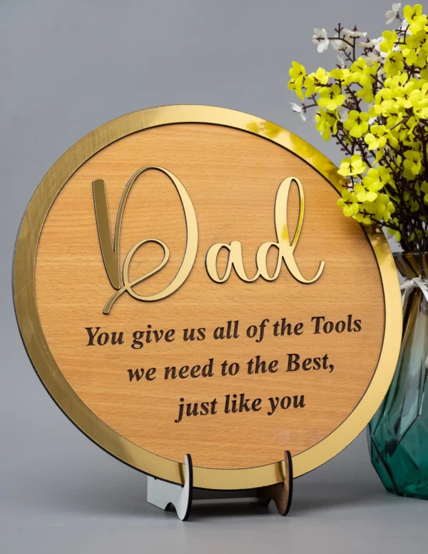 Round Personalized MDF Frame for Dad
