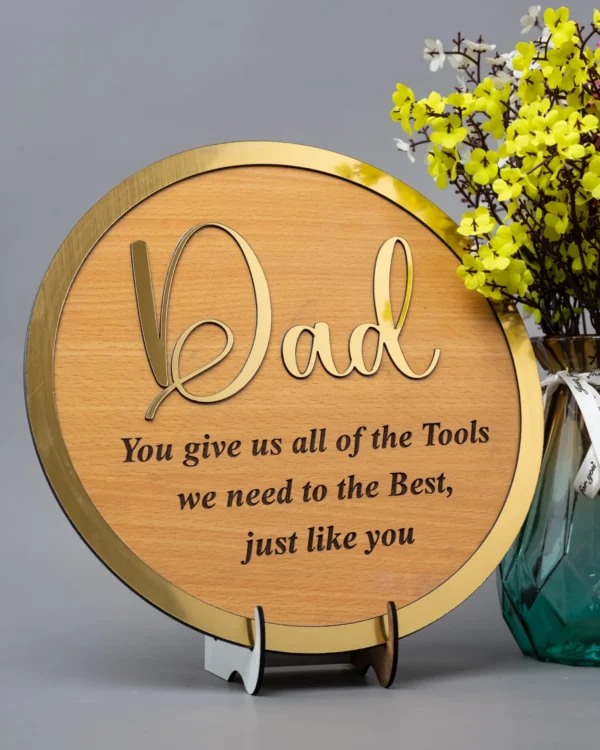 Round Personalized MDF Frame for Dad