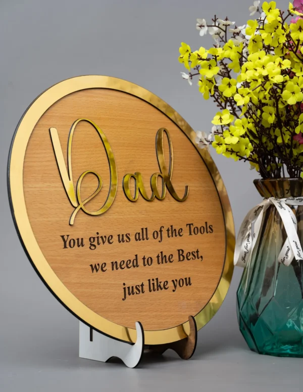 Round Personalized MDF Frame for Dad