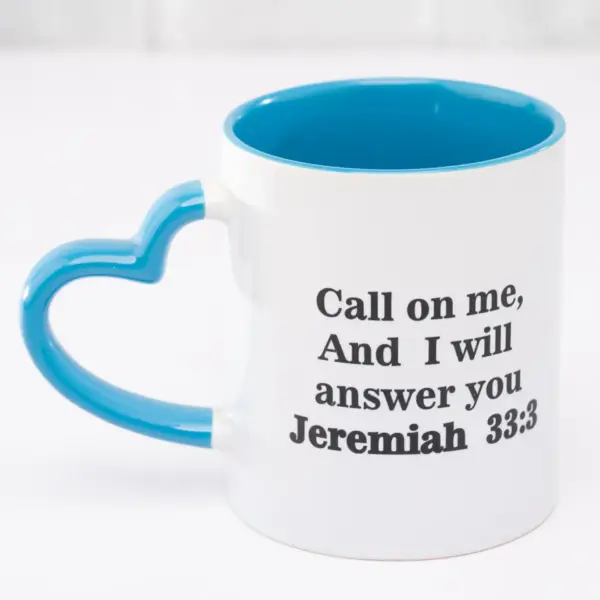 Branded Blue Two Tone Love Handle Mug – Custom Heart Handle Mug with Cyan Rim Nairobi | KSh 330 | Credible Point