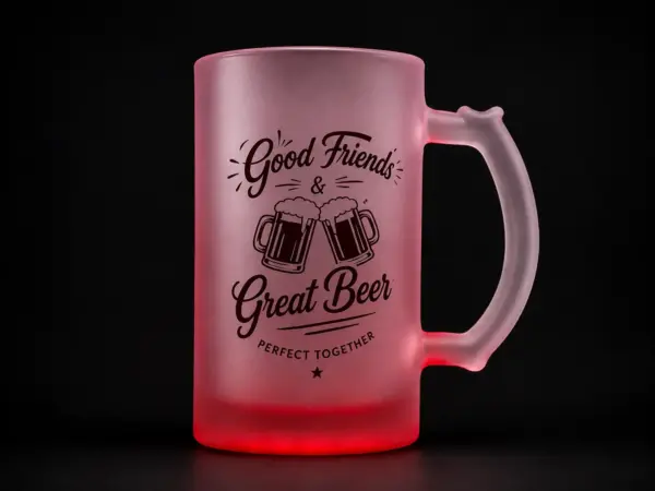 Branded Coloured Frost Mug – Full-Color Logo Printed 443ml Frosted Glass Mug Nairobi KSh 500 Credible Point