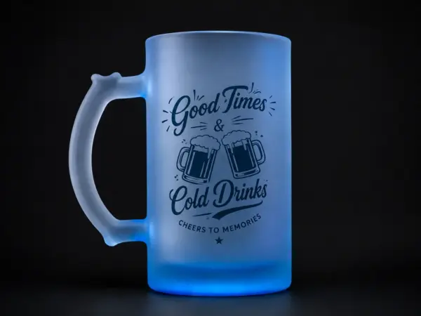 Branded Coloured Frost Mug – Full-Color Logo Printed 443ml Frosted Glass Mug Nairobi KSh 500 Credible Point