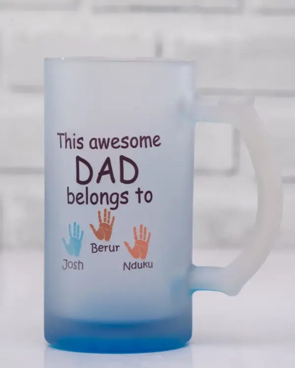 Happy Father's Day Branded Blue Frost Mug – Premium 443ml Frosted Glass Mug Nairobi KSh 500 Credible Point